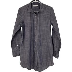 Peter Millar Women's Tunic Blouse Chambray Button Up Size Medium